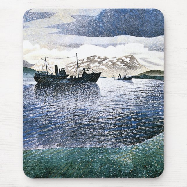 Tapis De Souris Eric Ravilious - Norvège, réalisme magique, (Devant)