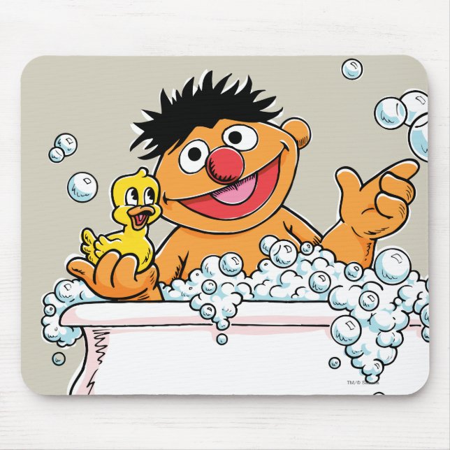 Tapis De Souris Ernie vintage dans la baignoire (Devant)