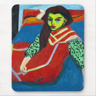 Tapis De Souris Ernst Ludwig Kirchner Fille assise Fränzi Fehrmann