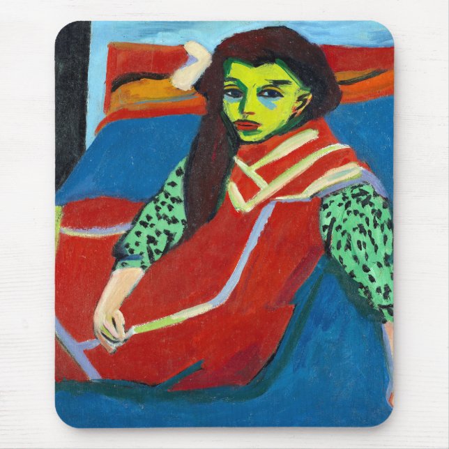 Tapis De Souris Ernst Ludwig Kirchner Fille assise Fränzi Fehrmann (Devant)