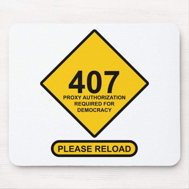 Tapis De Souris Erreur 407 : Authentification par proxy de démocra (Devant)