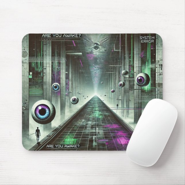 Tapis De Souris 🖱️ "Erreur Système : Etes-Vous Réveillé ?" Souris (Avec souris)