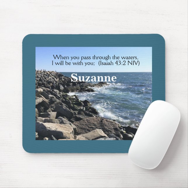 Tapis De Souris Esaïe 43:2 Je serai avec vous Photo de Ocean (Avec souris)