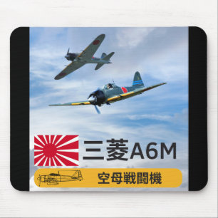 TAPIS DE SOURIS ESCADRILLE DE CHASSEURS A6M MITSUBISHI "ZERO"