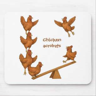 Tapis De Souris escadron acrobatique de poulets gazouillants