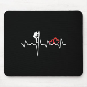 Tapis De Souris Escalade D'ekg Battement De Coeur Amour Grimpeur D