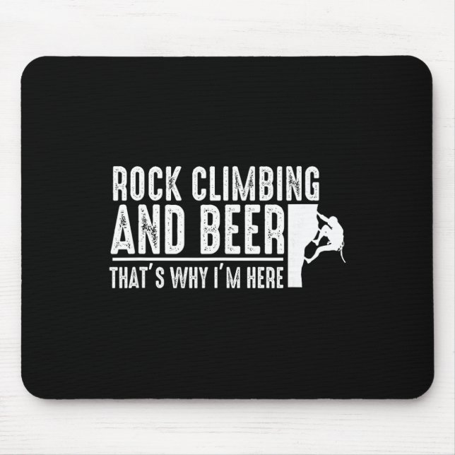 Tapis De Souris Escalade et bière - Grimpeur de blocs  (Devant)