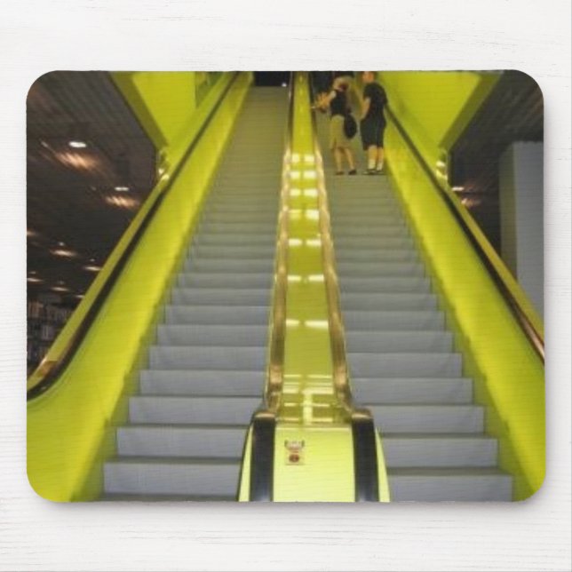 Tapis De Souris Escalator jaune au néon (Devant)