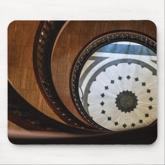Tapis De Souris Escalier en bois en spirale Affiche abstraite