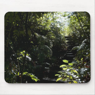 Tapis De Souris Escalier/sentier piéton rustiques dans la forêt,