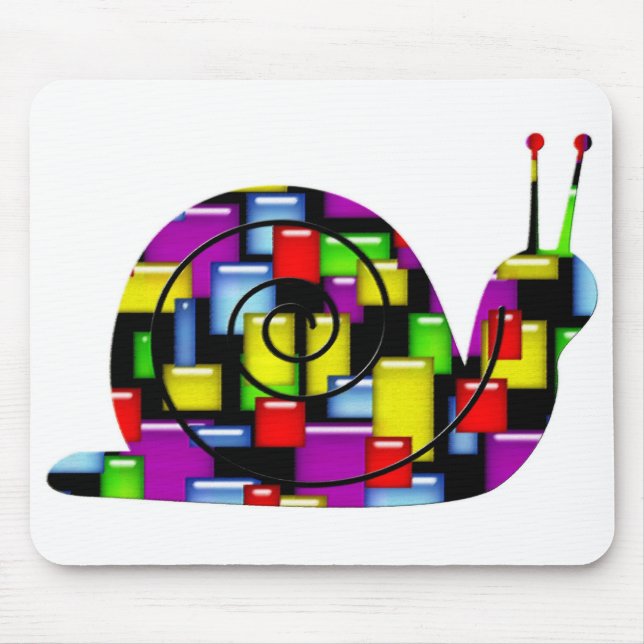 Tapis De Souris escargot de mosaïque (Devant)
