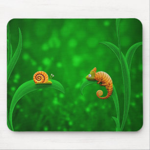 Tapis De Souris Escargot et caméléon