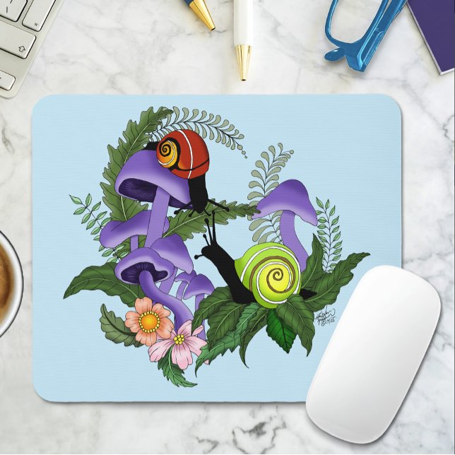 Tapis De Souris Escargots cubains champignons violets (Créateur téléchargé)