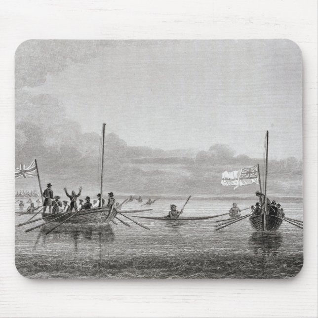 Tapis De Souris Eskimaux venant vers des bateaux dans Shoalwater (Devant)