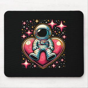 Tapis De Souris Espace Astronaute Cœur Lloon Saint-Valentin