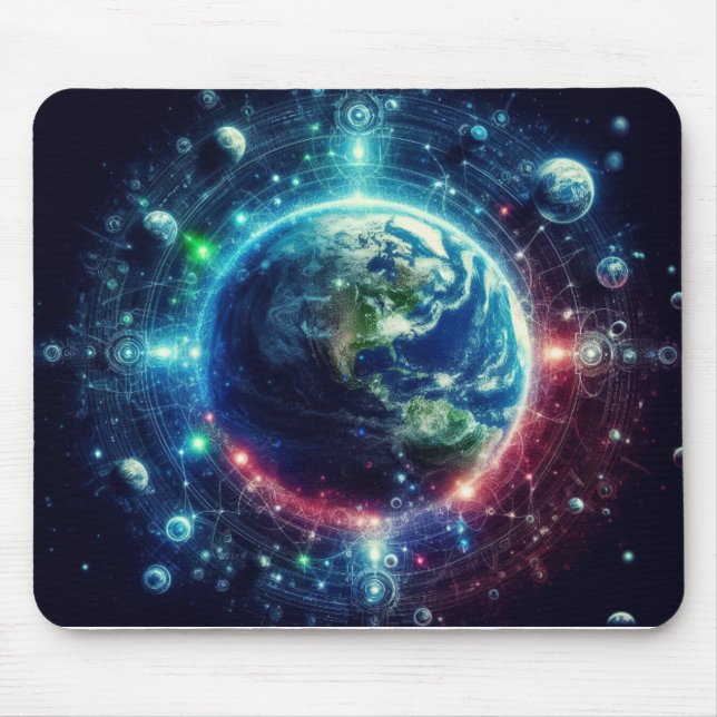 Tapis de souris Espace extra-atmosphérique et plan (Devant)