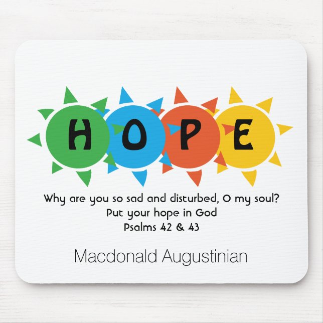 Tapis De Souris ESPOIR chrétien EN DIEU Psaume 42 Personnalisé (Devant)
