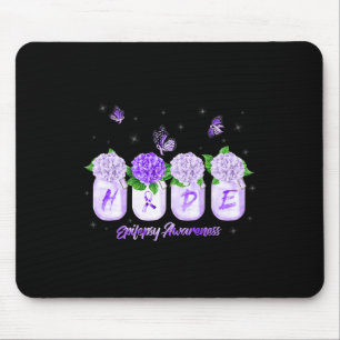 Tapis De Souris Espoir Hydrangea Fleur Papillon Sensibilisation à