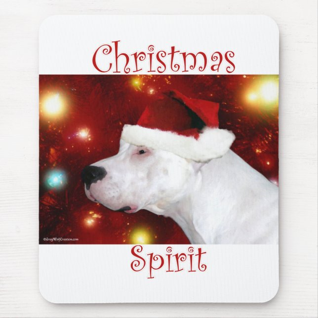 Tapis De Souris Esprit de Noël Dogo Argentino (Devant)