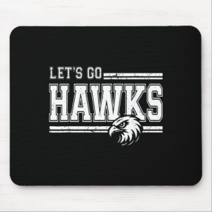 Tapis De Souris Esprit d'équipe de fan de sport de lycée Hawks Vin