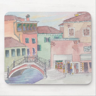 Tapis De Souris Esquisse d'aquarelle Mousepad "Shopping/Italie"