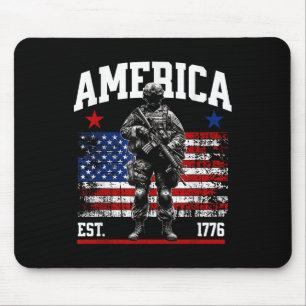 Tapis De Souris Est 1776 Drapeau Vintage américain patriotique US