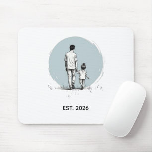 Tapis De Souris EST Année Personnalisée Papa & Fille Minimaliste