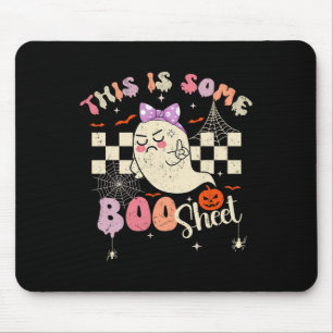 Tapis De Souris Est Boo Feuille Cute Ghost Retro Halloween Costume