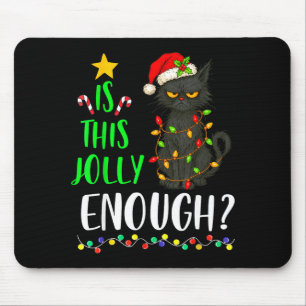 Tapis De Souris Est-ce que ce sapin de Noël au chat noir drôle est