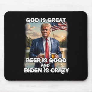 Tapis De Souris Est Grande Bière Est Bonne Et Biden Est Fou Drôle 