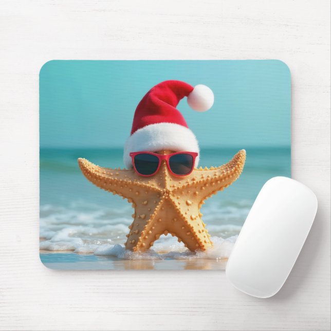 Tapis De Souris Éstarfish de Noël dans l'eau de mer (Avec souris)