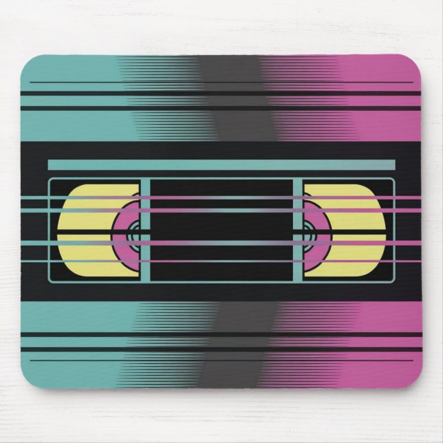Tapis de souris esthétique Retro VHS Glitch (Devant)