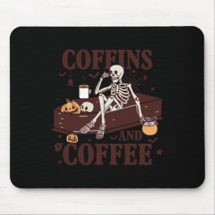 Tapis De Souris Et Café Drôle Skeleton Halloween