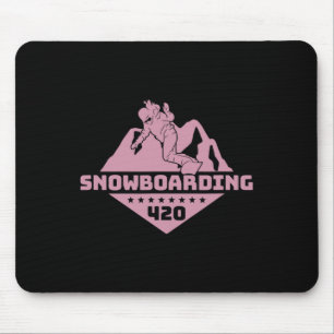 Tapis De Souris Et Snowboard Montagnes Snowboard Snowboard W