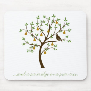 Tapis De Souris Et un perdrix dans un poirier