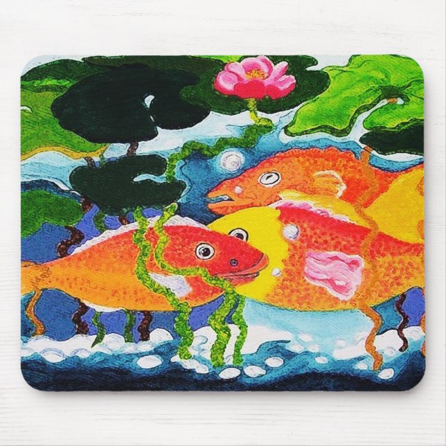 Tapis De Souris étang à poissons rouges (Devant)