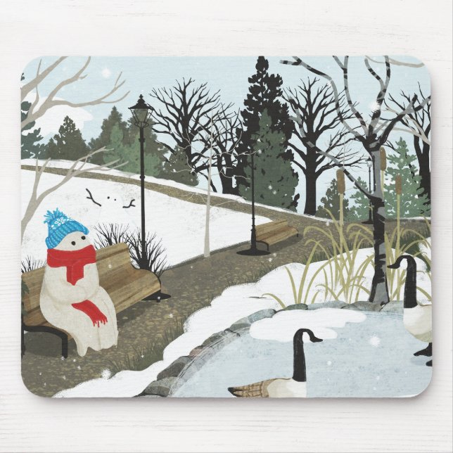 Tapis De Souris Étang aux canards - Hiver (Devant)