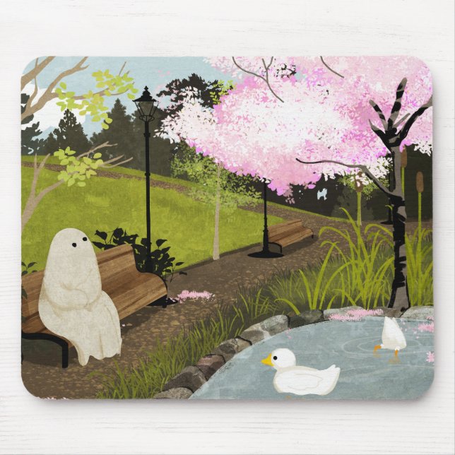 Tapis De Souris Étang aux canards - Printemps (Devant)