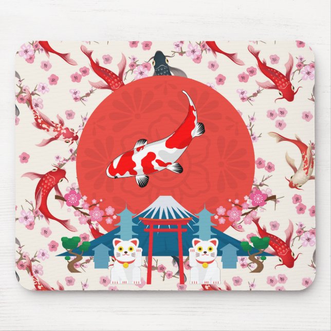 Tapis De Souris Étang de carpes koï (Devant)