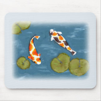 Tapis De Souris Étang Mousepad de Koi d'aquarelle