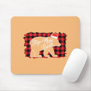 Tapis De Souris Étape de Noël Maman Ours Noël Rouge Plaid Buffle