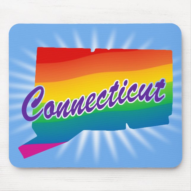 Tapis De Souris État arc-en-ciel du Connecticut (Devant)