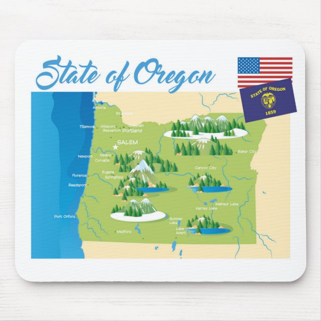 Tapis De Souris État des Oregon (Devant)