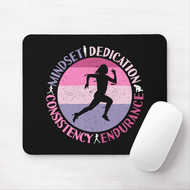 Tapis De Souris État d'esprit de course - Citation d'endurance de  (Avec souris)