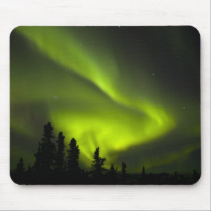 Tapis De Souris États-Unis, Alaska, Chena Hot Springs. Aurore boré