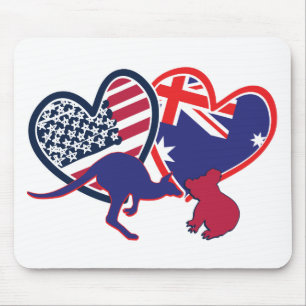 Tapis De Souris États-Unis—Australie-Amour-avec-les-animaux
