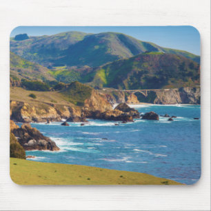 Tapis De Souris États-Unis, Californie. Panorama De Big Sur Avec B