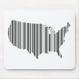 Tapis De Souris États-Unis d'Amérique en code-barres