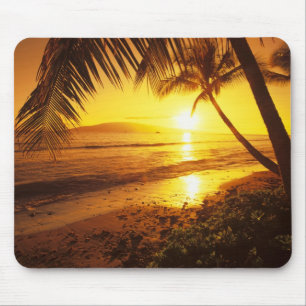 Tapis De Souris États-Unis, Hawaï, Maui, Coucher de soleil coloré