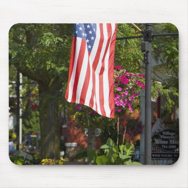 Tapis De Souris États-Unis, New York, Lewiston. Drapeau américain  (Devant)